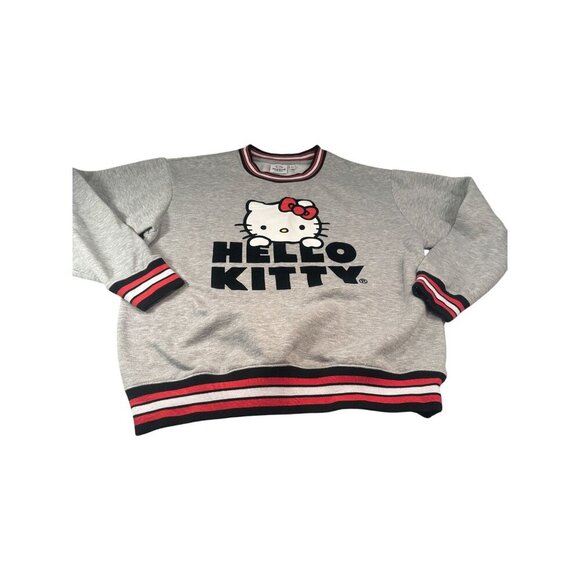 Hello Kitty Sweatshirt Women Sanrio Crewneck Fleece Graphic Logo Pullover - Picture 1 of 14